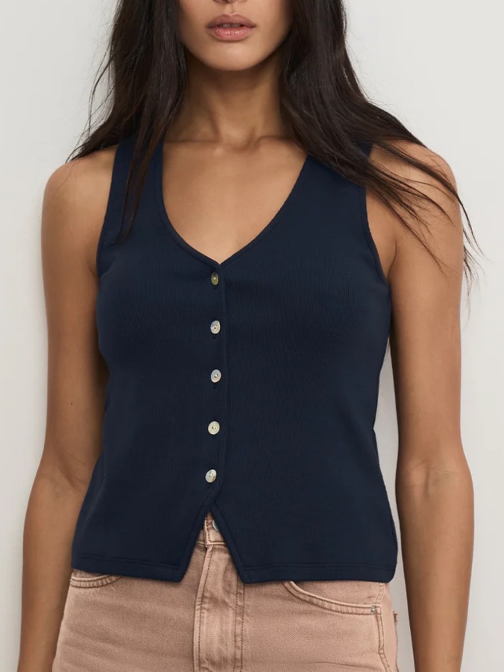 New Veronica Beard Hoorne Button-Down Tank Top Small